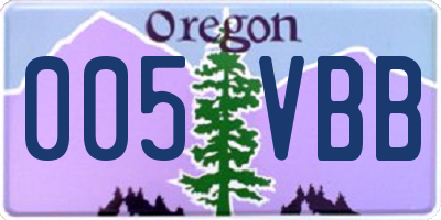 OR license plate 005VBB