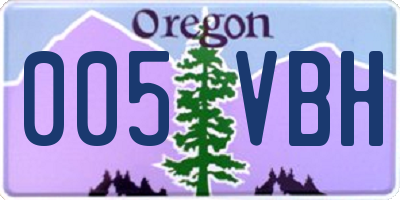 OR license plate 005VBH