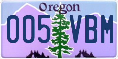 OR license plate 005VBM