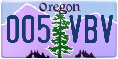 OR license plate 005VBV