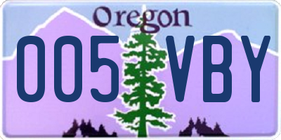OR license plate 005VBY