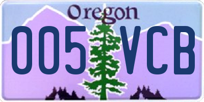 OR license plate 005VCB