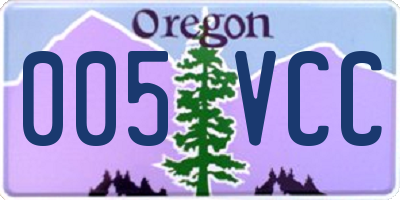 OR license plate 005VCC