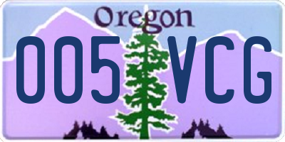 OR license plate 005VCG