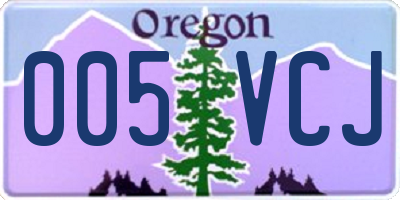 OR license plate 005VCJ