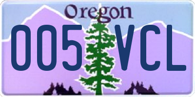 OR license plate 005VCL