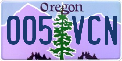 OR license plate 005VCN