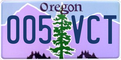 OR license plate 005VCT