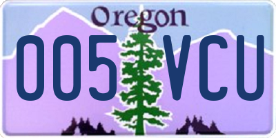 OR license plate 005VCU