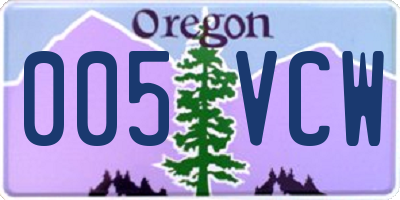 OR license plate 005VCW
