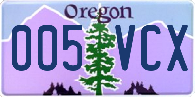 OR license plate 005VCX
