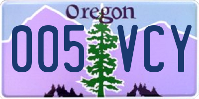 OR license plate 005VCY
