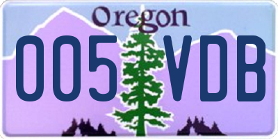 OR license plate 005VDB