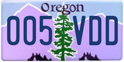 OR license plate 005VDD