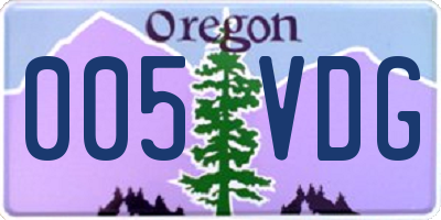 OR license plate 005VDG