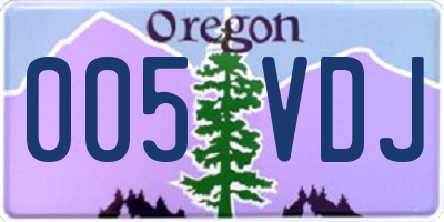 OR license plate 005VDJ
