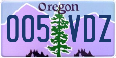 OR license plate 005VDZ