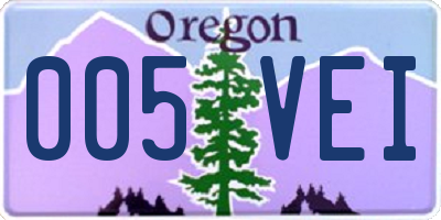 OR license plate 005VEI