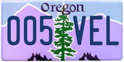 OR license plate 005VEL