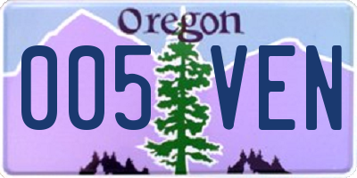 OR license plate 005VEN
