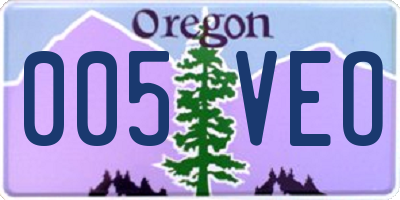 OR license plate 005VEO
