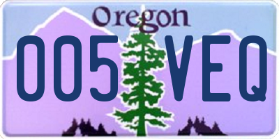 OR license plate 005VEQ