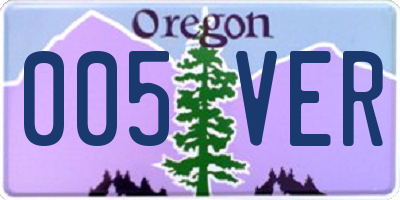 OR license plate 005VER