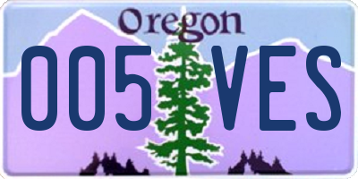 OR license plate 005VES