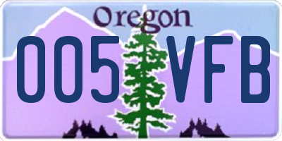 OR license plate 005VFB