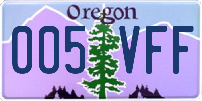 OR license plate 005VFF