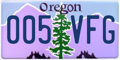 OR license plate 005VFG