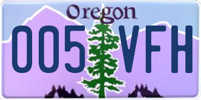 OR license plate 005VFH