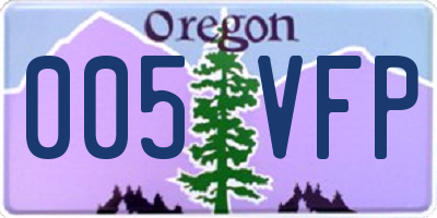 OR license plate 005VFP