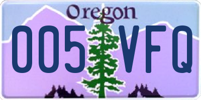 OR license plate 005VFQ