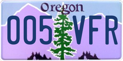 OR license plate 005VFR