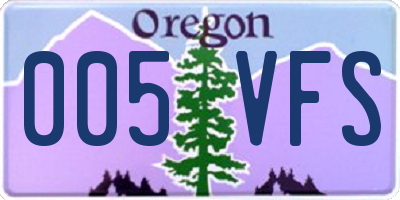 OR license plate 005VFS