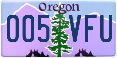 OR license plate 005VFU