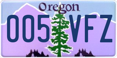 OR license plate 005VFZ