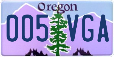 OR license plate 005VGA
