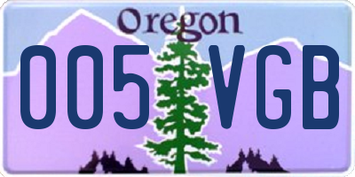OR license plate 005VGB