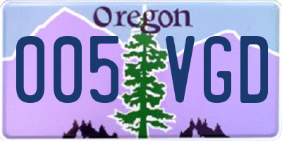 OR license plate 005VGD