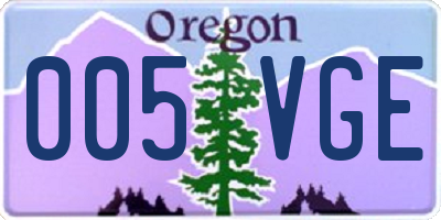 OR license plate 005VGE