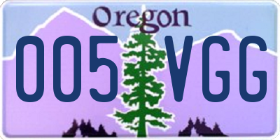 OR license plate 005VGG