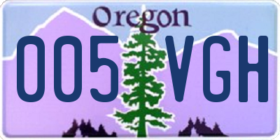 OR license plate 005VGH