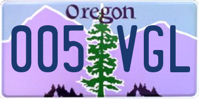 OR license plate 005VGL