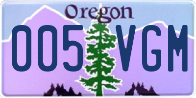 OR license plate 005VGM