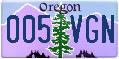 OR license plate 005VGN