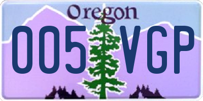 OR license plate 005VGP