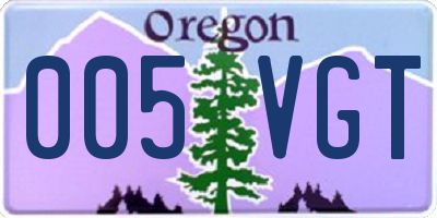 OR license plate 005VGT