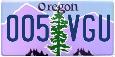 OR license plate 005VGU